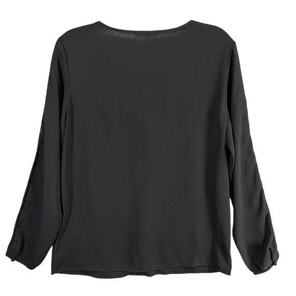 41 Hawthorn Top Womens M Black Chiffon Lace Semi Sheer Relaxed Blouse Whimsygoth - Picture 5 of 15